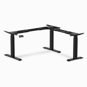 Desky Sit Stand L-shape Desk Frame - Matte Black