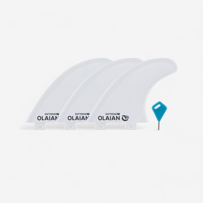 Decathlon - 3 Fins 500 Soft Edge Fins 4"5 X3 White New Material - One Size