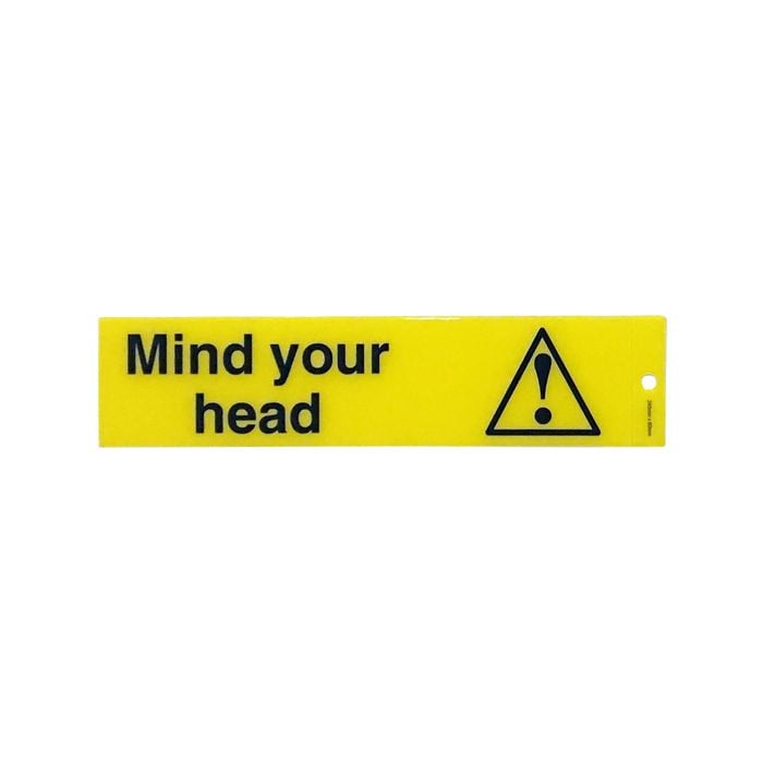 Brutus 245 x 60mm Mind your head Self Adhesive Plastic Sign