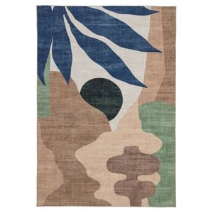 Loopsie-220cm X 150cm-moreira Printed Blue And Green Washable Rug