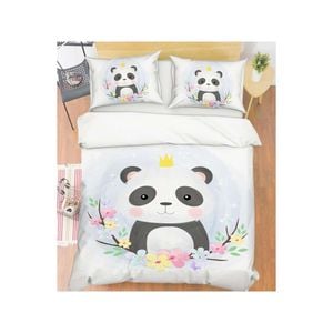 3D Cartoon Panda Petals 87 Bed Pillowcases Quilt Queen Size