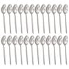 Argon Tableware Economy Silver Dessert Spoons - 24x Durable Rust Resistant Stainless Steel Finish Dishwasher Safe Flatware Set