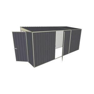 Build-a-Shed 1.5 x 4.5 x 2m Single Hinged Skillion Shed with Hinged Side Door - Grey