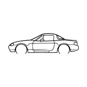 Ignite Laser Mazda NB MX5 Silhouette Metal Wall Art Rustic Metal 23.6inch/60cm