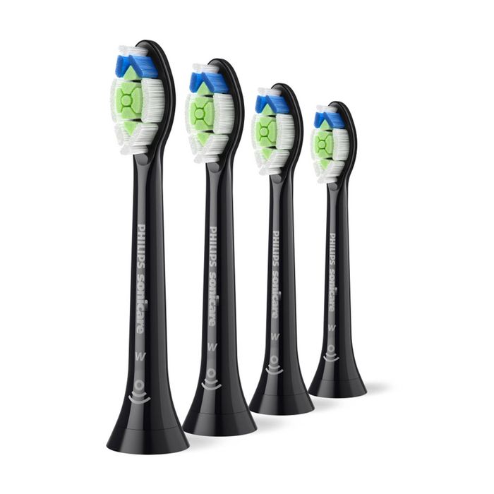 4pc Philips Sonicare W2 Optimal White Brush Head Black Replacement