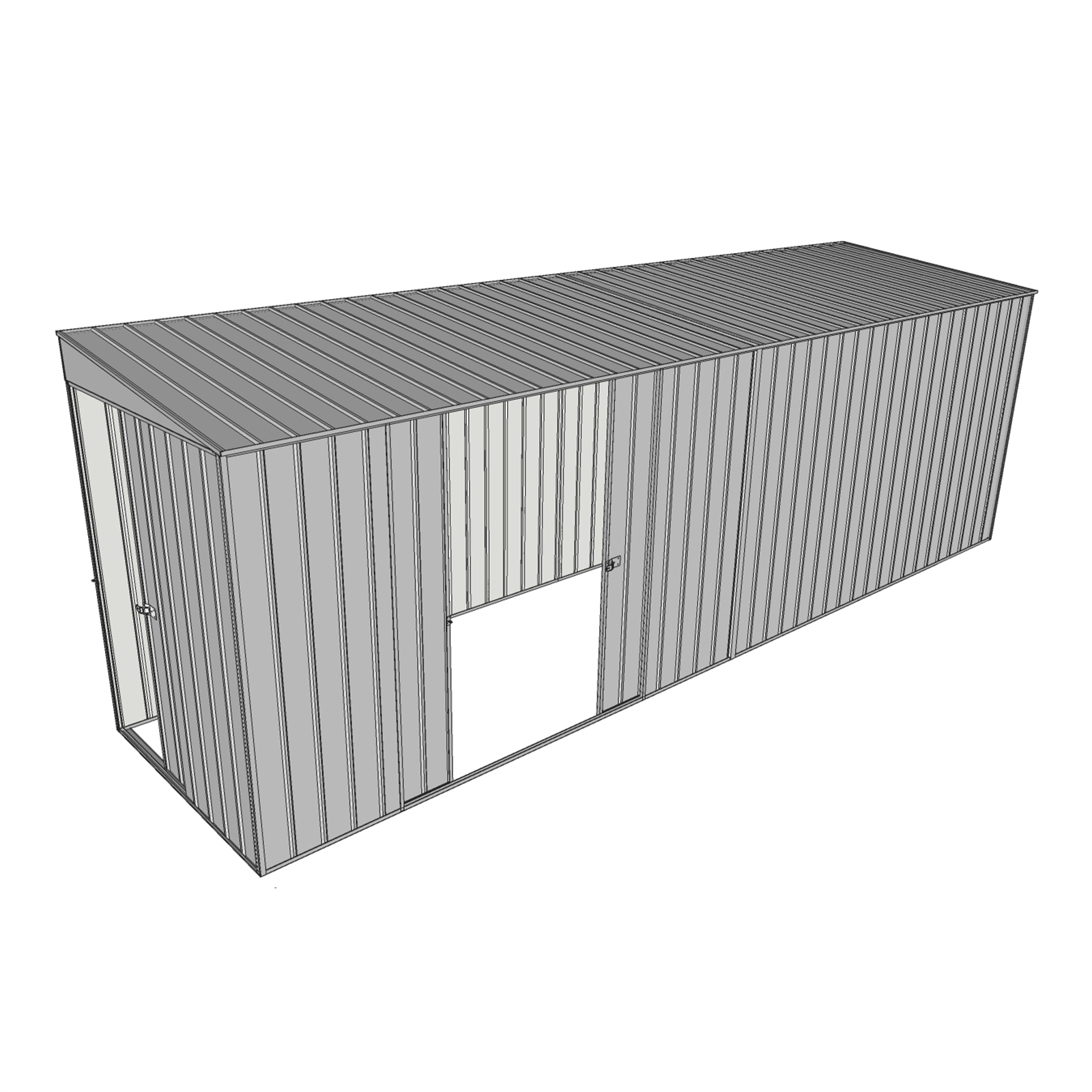Build-a-Shed 1.5 x 6 x 2m Single and Double Sliding Side Door Skillion Shed - Green thumbnail 2