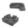 Ufurniture 277cm 3 Seater Sofa W/ Large Recliner No Assembly Corduroy Compressed Sofa Floor Lounge Couch Grey