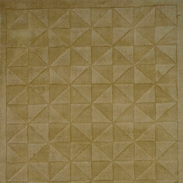 Handmade Contemporary Wool Rug - Triangle - Irish Cream - 110x160cm