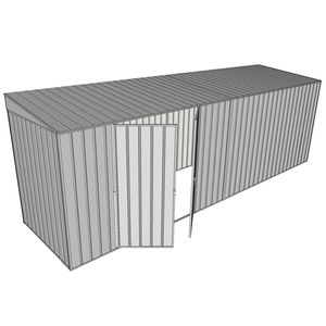 Build-a-Shed 1.5 x 6 x 2m Skillion Double Hinged Side Doors Shed - Zinc