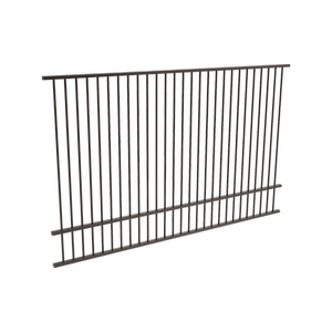 ProtectorAl 2400 x 1500mm Black Aluminium Flat Top Pool Fence Panel With Mid Rail
