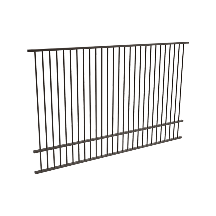 ProtectorAl 2400 x 1500mm Black Aluminium Flat Top Pool Fence Panel With Mid Rail