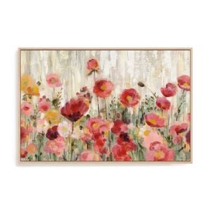 Artey | Sprinkled Flowers Crop - Framed Canvas - Natural Frame - 110 x 165cm