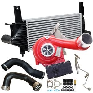 GEN1 High Flow Turbo+ 62mm Intercooler & Hoses And Genuine Oil Feed Pipe For Nissan Navara D40 YD25 2.5L