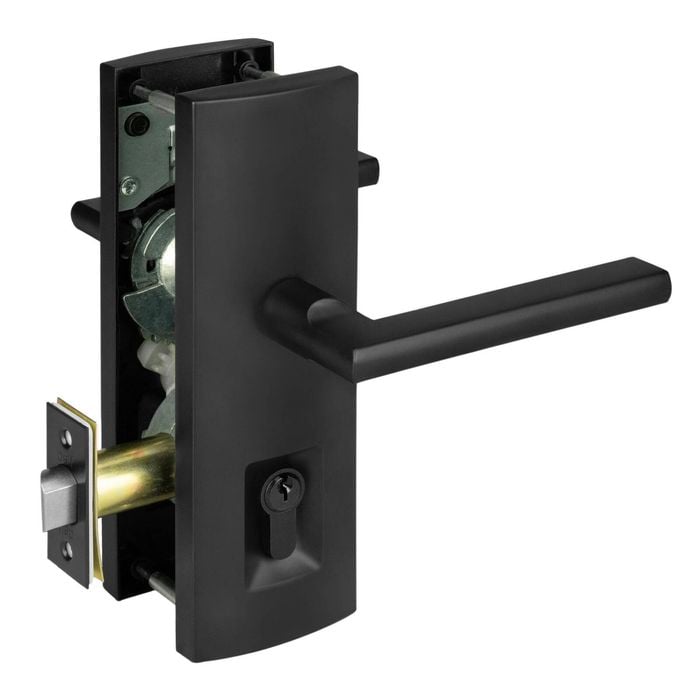Delf Matte Black Linear Madrid Multi Function Entrance Set