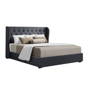 Artiss Bed Frame Queen Gas Lift Charcoal Issa