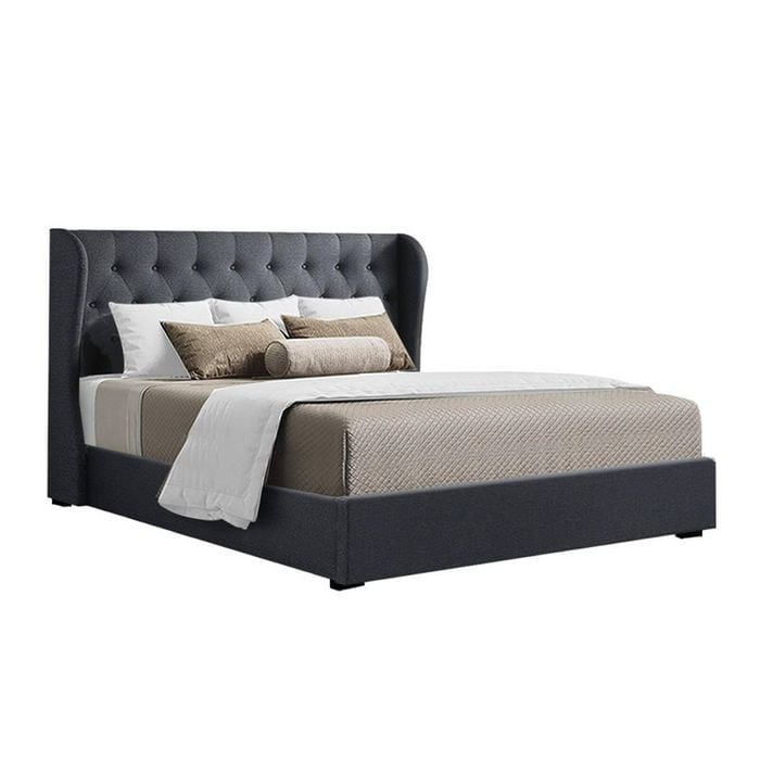 Artiss Bed Frame Queen Gas Lift Charcoal Issa