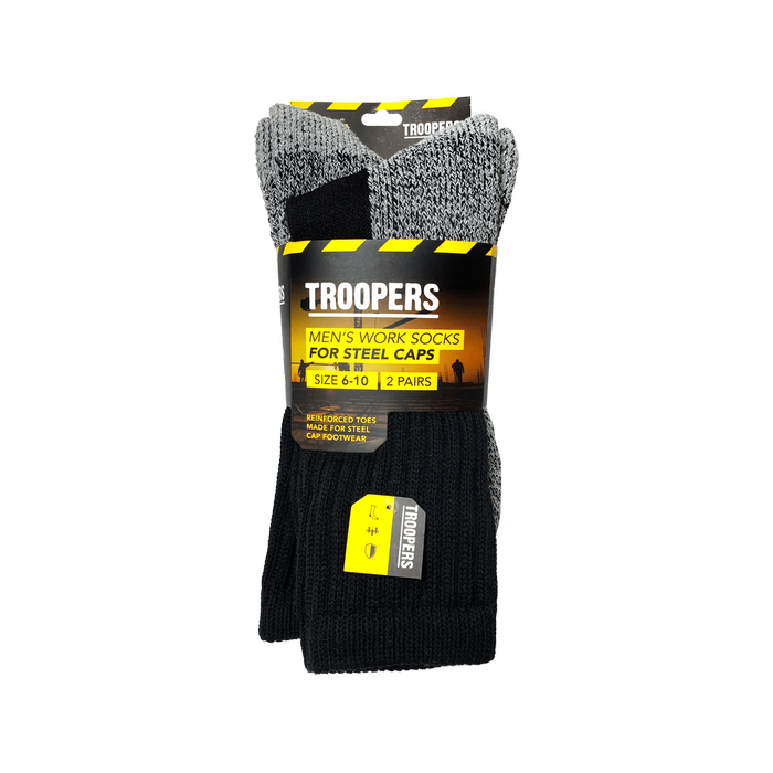 Troopers Mens Work Socks - 2 Pack