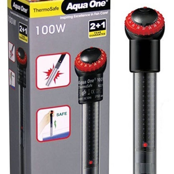 Aqua One 100 Watt ThermoSafe Aquarium Quartz Glass Shatter Resistant Heater 28cm