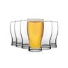 LAV 12 Piece Belek Tulip Pint Beer Glass Set - Large Classic Style Bulb Shape Craft Beer Ale Glasses - Clear - 580ml