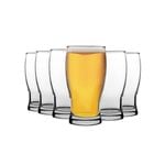 Belek Tulip Pint Beer Glass Set - Clear - 580ml - Pack Of 12