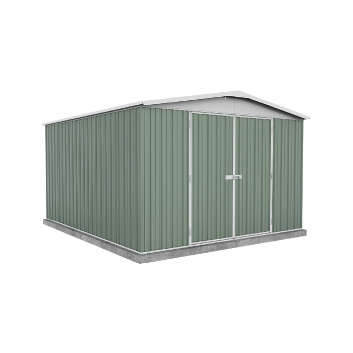 Absco Sheds 3.0 x 3.66 x 2.06m Pale Eucalypt Regent Double Door Garden Shed