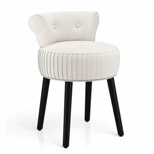 Costway Velvet Vanity Chair Upholstered Makeup Dressing Table Stool Tufted Dining Chair