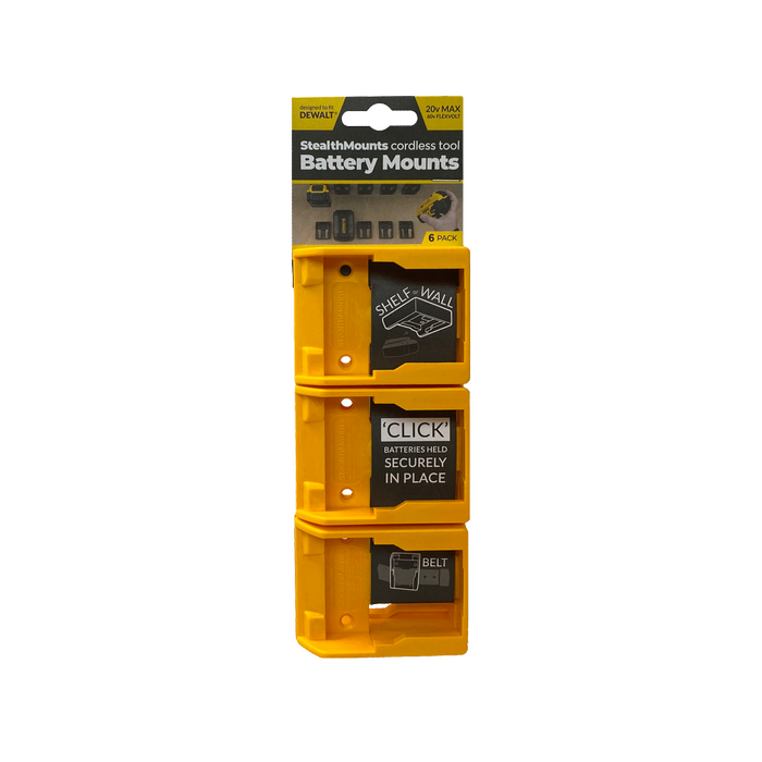 StealthMounts Yellow Cordless Tool Battery Mounts