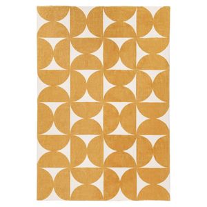 Loopsie-230cm X 160cm-almere Gold And Ivory Geometric Washable Rug