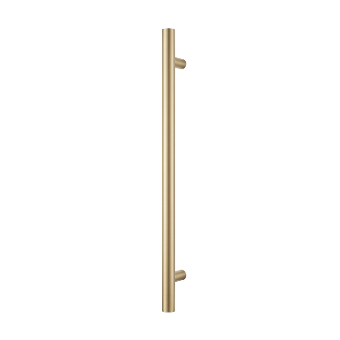 Barelli 950mm Brushed Gold Single Round Vertical Heated Towel Rail