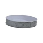 Chef Inox Coney Island Round Galvanised Metal Tray-White