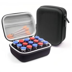 Catzon 15 Slots Insulin Vial Protector Case Insulin Organizer Bag for Diabetics 10ml Vials
