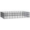 vidaXL Outdoor Dog Kennel Steel Garden Puppy Pet Enclosure Supply Cage House