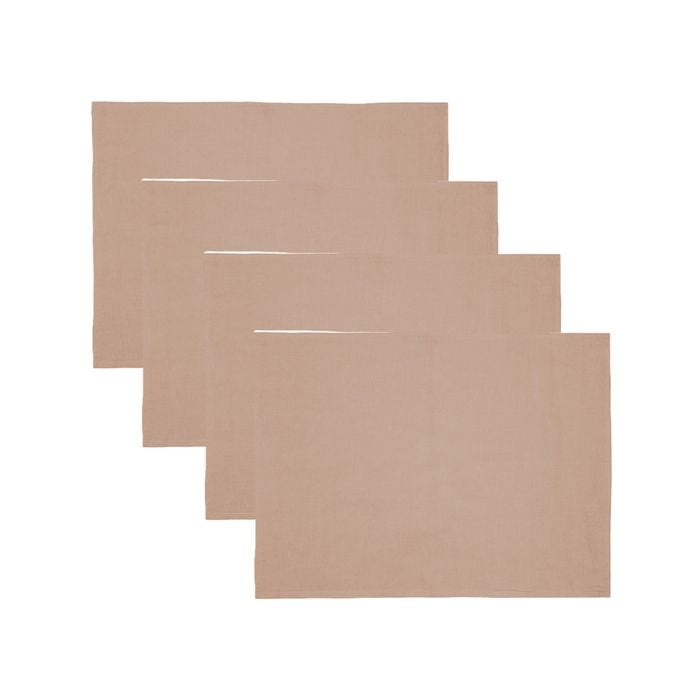 4PK Bambury Tableware/Dinnerware Linen Placemat 33x45cm Tea Rose Home Decor