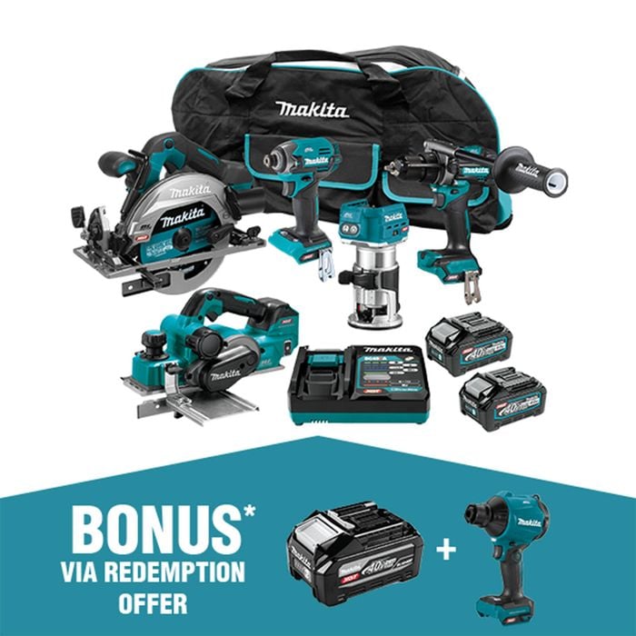 Makita 40V XGT Brushless 5 Piece 4.0ah Combo Kit - DK0203G501