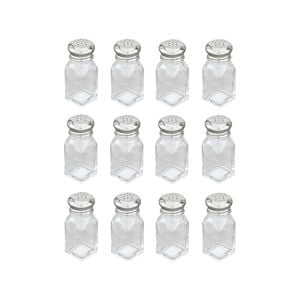 12 Glass Salt And Pepper Shakers Square
