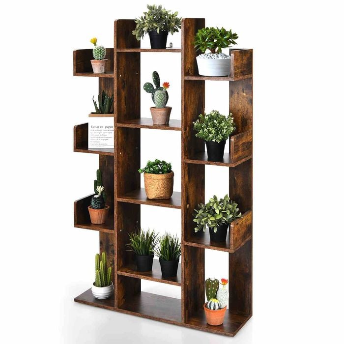 Costway 13-Tier Bookcase Wooden Display Shelf Home Office Coffee