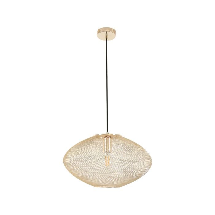CLA Lighting GOLPE Interior Oval Stainless Steel Pendant Light- Large Champagne Gold