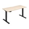 Lorell Sit-to-Stand Two-Tier Height Desk Blk & Desktop Large Elm 183cmx76cm