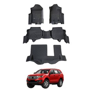 AUSGO 3-Row Set Car Floor Mats for Ford Everest UA Series 2015-2022 Floor Liners