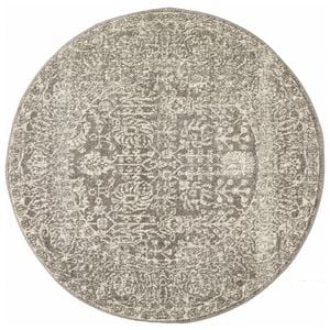 The Rug Connection Sense 256 Silver 240x240cm - Large Round Transitional Pet Friendly Indoor Rug