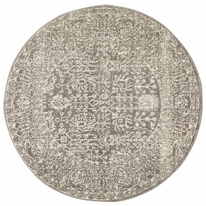 The Rug Connection Sense 256 Silver 240x240cm - Large Round Transitional Pet Friendly Indoor Rug