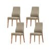 Rosemallow Dining Chair Set of 4 PU Leather Seat Solid Messmate Timber - Silver