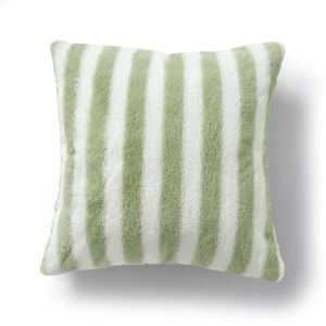 Dreamaker Linea Faux Fur Cushion Olive 50x50cm