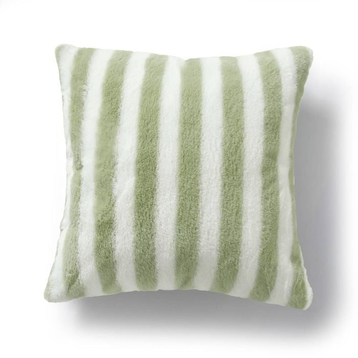 Dreamaker Linea Faux Fur Cushion Olive 50x50cm