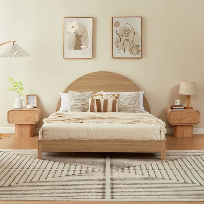 Jamie Wooden Bed Frame In Oak - King