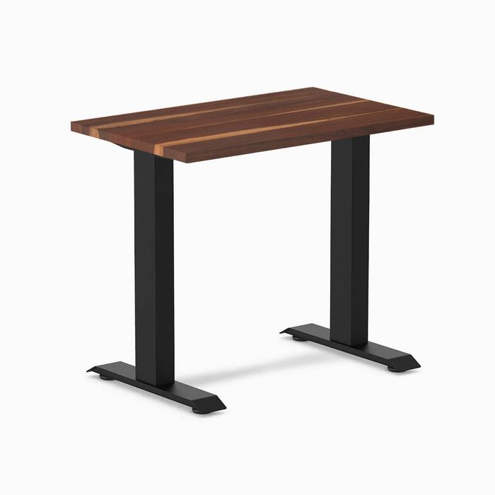 Desky Fixed Height Mini Hardwood Office Desk Matte Black Frame 80cm