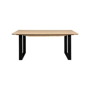Aconite Dining Table 180cm Solid Messmate Timber Wood Black Metal Leg - Natural
