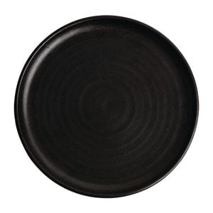 Olympia Canvas Small Rim Round Plate Delhi Black 265mm Pack of 6