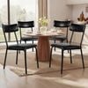 Dining Chairs Leather Black x4