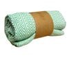 Cotton Fringe Throw Rug 130 x 170 cm Chevron Green